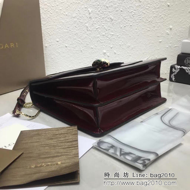 BVLGARI寶格麗 3層大號蛇頭包 頂級漆皮 手提單肩斜挎包 38629 FYD1408